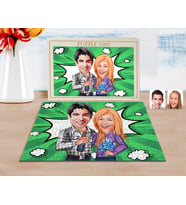 BK Gift Kişiye Özel Sevgililer Karikatürlü 1000 Parça Profesyonel Puzzle-50