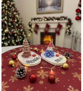 Mumelia Candles Mini Yılbaşı Mucizesi - Doğal Soya Taştozu Tabak Tasarım Dekoratif Mum