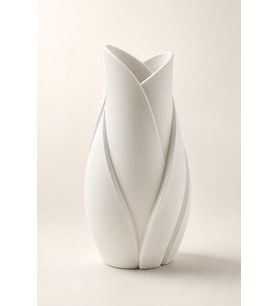 Dekoratif Vazo Yaprak Formlu Modern Minimalist Kuru Çiçek Vazosu Beyaz Salon Raf Dekoru 15cm