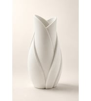 Dekoratif Vazo Yaprak Formlu Modern Minimalist Kuru Çiçek Vazosu Beyaz Salon Raf Dekoru 15cm
