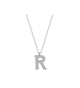 Gümüş Rodyum R Harfi Kadın Kolye CSR2184268