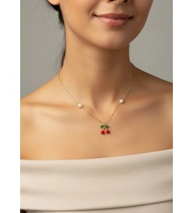 Xuping İncili Kiraz Kolye - 25-xpk55