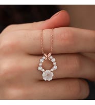 Gümüş Rose Bahar Çiçeği Kolye