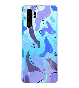 Huawei P30 Pro Uyumlu Kapak Abstrackt Tasarımlı Şeffaf Silikon Kılıf