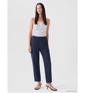 LCWAIKIKI Classic İndigo Beli Lastikli Carrot Fit Kadın Jean Pantolon