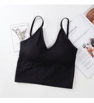 Kadın İnce Askılı Crop Atlet – Soft Dokulu Rahat Bralet Üst W1011 (Siyah)