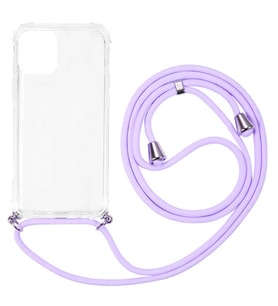 Apple iPhone 12 Mini Kılıf Boyna Askılı İpli Şeffaf Case (Renksiz)