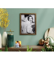 BK Home Sevgililer Karakalem Fotoğraflı Doğal Masif Ahşap Çerçeveli Tablo-1