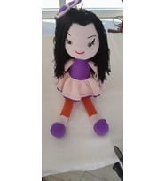 Siyah Saçlı Amigurumi Bebek (Siyah-Mor)