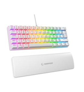 Rampage ALLY K11 Beyaz Rainbow Q Gaming Oyuncu Klavye Bilek Destekli Blue Switch