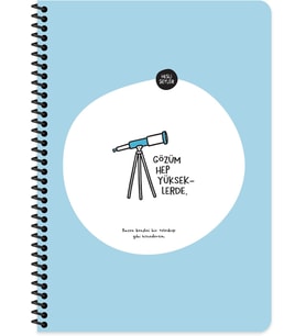 Hisli Şeyler A4 Kareli Spiralli Stickerli Defter Gözüm Yükseklerde