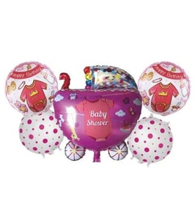 Hoş Geldin Bebek Puset 5 li Set Folyo Balon