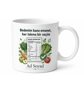 Sağlıklı Beslenme Etiket Okuma Şeker İlavesiz Seçim Kupa Bardak Hediye