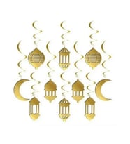  10'lu Sarkıt Süs 3D Altın Ramazan Süsleme Ev dekorason-