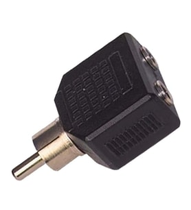 Rca Erkek - 3.5 Mm Stereo 2 Dişi Çevirici Jack