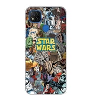 Xiaomi Redmi 9C / 10A Uyumlu Star Wars Kolaj Tasarımlı Şeffaf Telefon Kılıfı