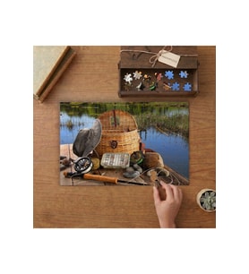 Balıkçı Malzzemeleri - Doğa Manzarası - Göl Tasarımı 240 parça Ahşap Puzzle Ahşap Kutuda MP04702