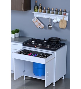 Eliusta Asya Beyaz Set Ocak Altı 80 cm Tüp Hazneli Mutfak Dolabı 808856 cm Baharat Raflı Dolap