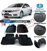 Honda Civic FB7 Havuzlu 3D Paspas Niken Siyah 2012-2016