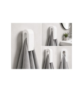 Banyo Mutfak Pratik Havlu Askılığı Yapışkanlı İz Bırakmaz 2 Adet