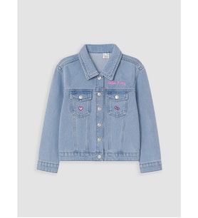 LCW Kids İndigo Hello Kitty Nakışlı Kız Çocuk Jean Ceket