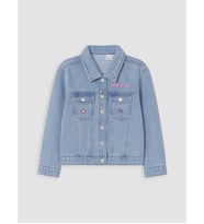 LCW Kids İndigo Hello Kitty Nakışlı Kız Çocuk Jean Ceket