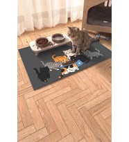 MAtGo Pati Kedi Köpek Beslenme Matı 50x70cm Kedi Sofrası Su Geçirmez Kaymaz Mama Kabı Altlığı Paspas