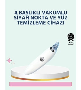 Lexroo Vakumlu Siyah Nokta Temizleyici 4 Başlıklı Gözenek Temizleme Cihazı Cilt Bakım Aleti