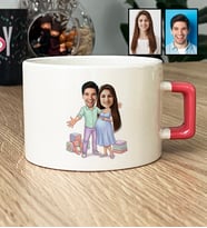 Kişiye Özel Karikatürlü Hamile Anne Adayına Hediye Lüks Fincan Anneler Günü Hediyesi