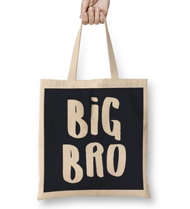 Brother Big Bro Slogan Bez Çanta Uzun Saplı