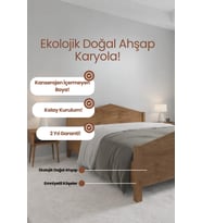 Mi̇lano Piramit Model Masif Ahşap Karyola Kolay Kurulum Fırınlanmış İthal Sibirya Çamı 150x200 Yatak Uyumlu