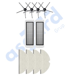 ROBOROCK  S50 – S55 –S5 MAX – S6 – S6 MAXV Uyumlu 4 Yan Fırça 2 Filtre 4 Mop PKT-iasgf0000702