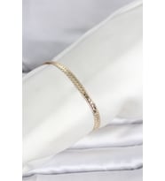 CM 14K Gold Renk Lazerli Yassı Zincir Model Kadın Bileklik - TJ-BB8295