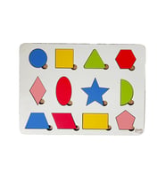 Eğitici Oyuncaklar Ahşap Geometrik Şekiller Puzzle Seti Bultak Çocuk Puzzle