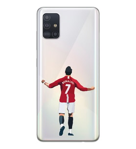 Samsung Galaxy A71 Uyumlu Cristiano Ronaldo Tasarımlı Şeffaf Telefon Kılıfı