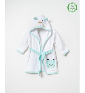 Köpekli Bornoz Beyaz-Mint (Beyaz - Mint Yeşili)