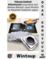#Folyo Isıya Dayanıklı Kare Gümüş Mutfak Temizleme Yağ Tutucu Levha 10 Adet Alüminyum Ocak Koruyucu