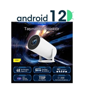 4K Taşınabilir Ev Sineması Projeksiyonu, Android 12 ile Ultra HD görüntü
