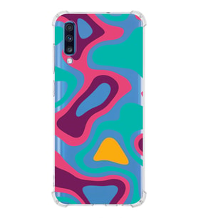 Samsung Galaxy A70  Köşe Korumalı Antişok Kapak Renkli Desen Tasarımlı Şeffaf Silikon Kılıf