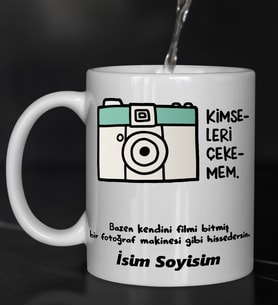 Komik - Esprili Kupa Bardak KİMSEYİ ÇEKEMEM Tasarımlı Komik Kupa Bardak