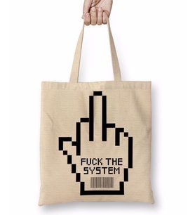 Fuck The System Bez Çanta Uzun Saplı