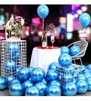 ULTRA YÜKSEK KALİTE 50 ADET KOYU MAVİ KROM BALON AYNALI PARLAK METALİK BALON KROM KOYU MAVİ BALON
