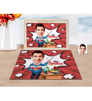 BK Gift Kişiye Özel Erkek Sınıf Öğretmeni Karikatürlü 1000 Parça Profesyonel Puzzle-1