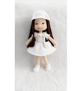 Beyaz Nisanur Bebek Amigurumi Organik Oyuncak