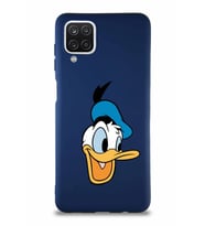 Samsung Galaxy A12 Soft Premier Kapak Donald Duck-A Tasarımlı Silikon Kılıf - Lacivert (Şeffaf)