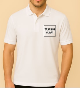 BK Gift Kişiye Özel Logolu Beyaz Polo Yaka Tişört-1, Firma T-shirt, Logolu T-shirt, Sevgiliye Hediye