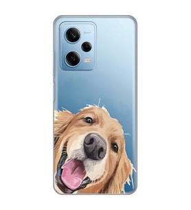 Redmi Note 12 Pro 5G Uyumlu Sevimli Köpek Tasarımlı Şeffaf Telefon Kılıfı