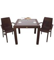 Mandella Elit Rattan 90x90 2 Kişilik Nirvana Koltuk Camlı Masa Takımı Kahverengi