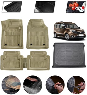 Fiat Doblo 2 2010-2022 Uyumlu Paspas Araca Özel Bagaj Havuzu MBS Bej