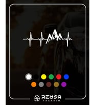 Dağ Ritim offroad Sticker 20x10 cm Siyah (Beyaz)